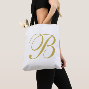 Gold & White Benutzerdefiniertes Monogramm