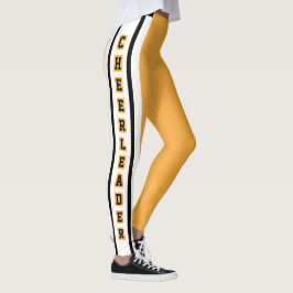 Gold, White & Black Sport Jersey Streifen - DIREKT Leggings