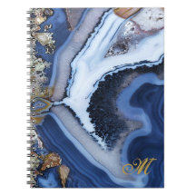 Gold White Blue MARBLE Journal Notebook anpassen