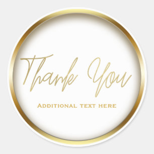 Gold & White Chic Elegante einfache Glamour Gunst Runder Aufkleber