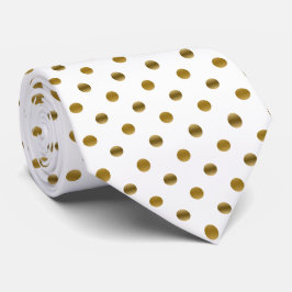 Gold & White Classic Polka Dots Muster Krawatte