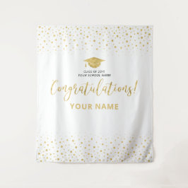 Gold & White Confetti | ABSCHLUSS Wandteppich