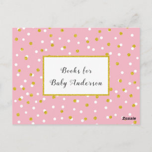 Gold White Confetti Bücher für Baby + Sonderfarbe! Postkarte