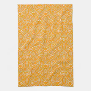 Gold & White Damask Küchentuch