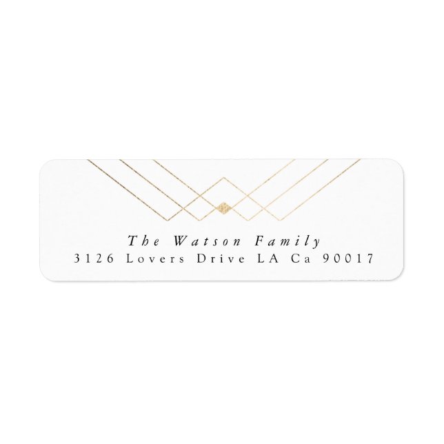 Gold White Elegance Diamond Geo Deko Wedding (Vorne)