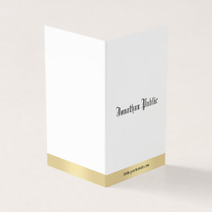 Gold White Elegant Old Style Calligrafy Script Visitenkarten