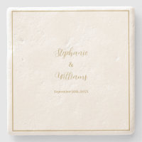 Gold White Elegant Simple Name Wedding Geschenk Ge