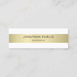 Gold White Eleganto Modernes Einfaches Template Ch Mini Visitenkarte