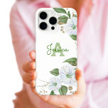 Gold White Floral Watercolor Monogram Script Chic iPhone 16 Pro Max Hülle<br><div class="desc">Eine schicke, atemberaubende, raffinierte, weiße und Imitate goldene Aquarellfarbe mit personalisierter Skripttypografie und einer san-Serif-Monogramm-Initial-Overlay versetzen einen stilvollen, luftigen, weißen Hintergrund auf diesem schicken, eleganten, modernen Handy-Gehäuse. Personalisieren Sie mit Ihrem Namen und Monogramm. Macht jedes Mal, wenn ihr es benutzt, eine lustige und stilvolle Aussage. Ein großartiges Geschenk für einen...</div>
