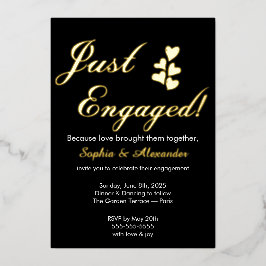 Gold & White Foil Engagement Invitation Folieneinladung