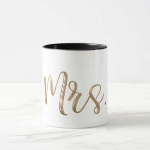 Gold & White FRAU. Moderne minimalistische Typogra Tasse