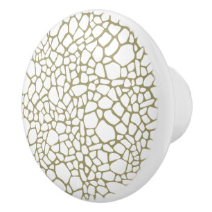 Gold White Giraffe Print Keramikknauf