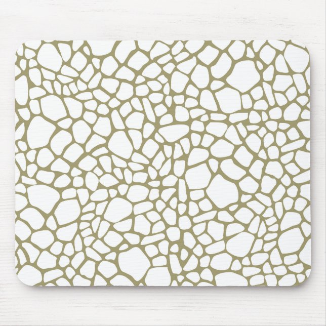 Gold White Giraffe Print Mousepad (Vorne)