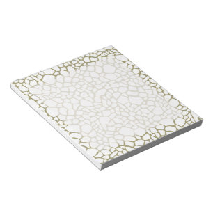 Gold White Giraffe Print Notizblock