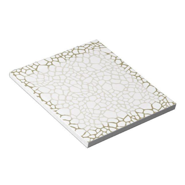 Gold White Giraffe Print Notizblock (angewinkelt)