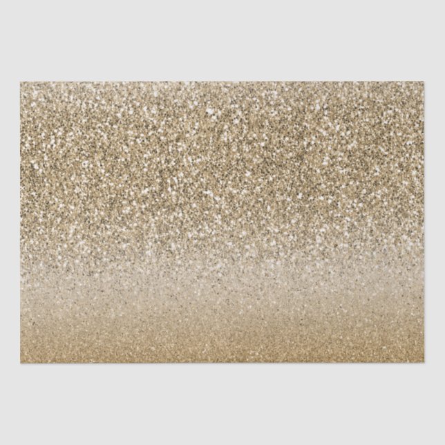 Gold White Glam Glitzer Seidenpapier (Vorderseite)