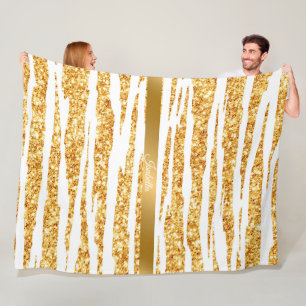Gold White Glitzer Boho Populäre Tiger Collection Fleecedecke