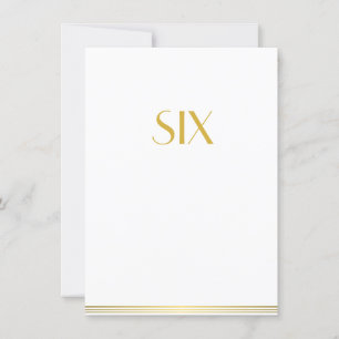 Gold White Great Gatsby Wedding Table Cards sechs Einladung