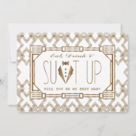 Gold & White Great Gatsby WERDEN SIE MEIN TRAUZEUG Einladung