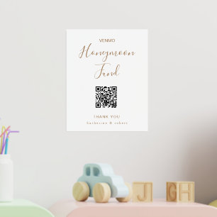 Gold White Honeymoon Fund Hochzeit Foliendrucke