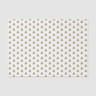 Gold/White Iconic Weihnachtsbaummuster Seidenpapier