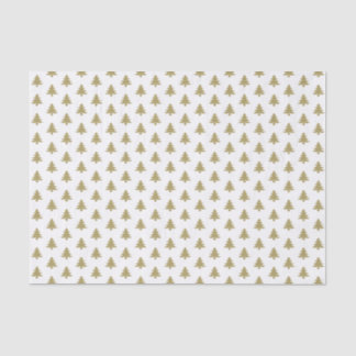 Gold/White Iconic Weihnachtsbaummuster Seidenpapier