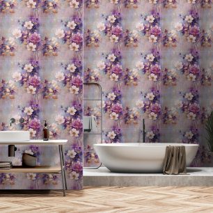 Gold White Lila Floral Tapete