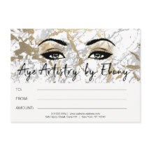 Gold White Marble Makeup Beauty Certificate Ebony1