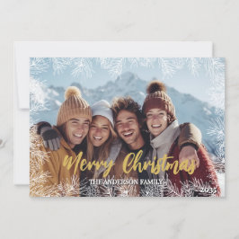 Gold White Modern Elegantes Foto Weihnachten