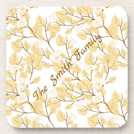 Gold White Morning Glory Blume Getränkeuntersetzer