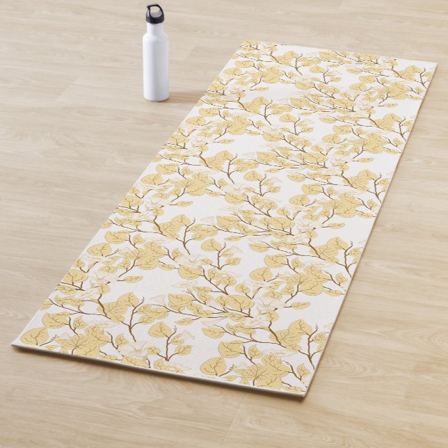 Gold White Morning Glory Blume Yogamatte (Beispiel)