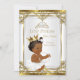 Gold White Pearl Princess Baby Shower Ethnic Einladung (Vorderseite)
