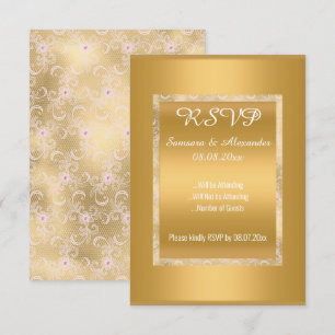 Gold White Pink Lace Einfach All Occassion UAWG Einladung