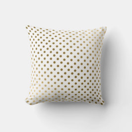 Gold & White Polka Dots Modernes geometrisches Mus Kissen