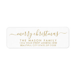 Gold White Script Rücksendeadresse