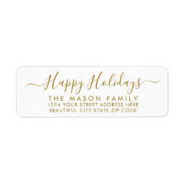 Gold White Script Rücksendeadresse