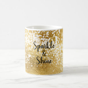 Gold White Sparkle Shine Tasse