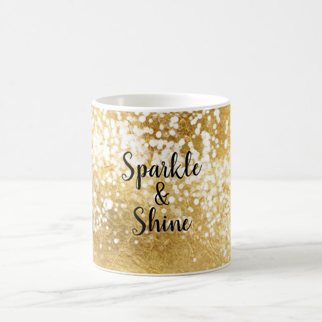 Gold White Sparkle Shine Tasse (Mittel)