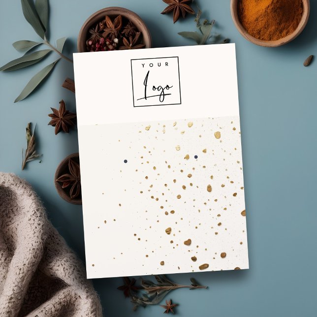 Gold-White Texture-Logo-Ohrring Visitenkarte (Von Creator hochgeladen)