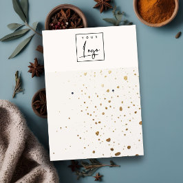 Gold-White Texture-Logo-Ohrring Visitenkarte