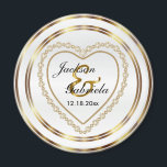 Gold & White Wedding / Jubiläumsgedanken Magnet<br><div class="desc">Hochzeitstag Gefallen Magnet. Ein Hochzeitstag-Sake aus der Braut und dem Bräutigam oder ein Jubiläum-Paar, das bereit ist zu personalisieren. Wenn nötig... können Sie alle Texte löschen und mit Ihren eigenen Texten, Farben und Schriftart neu starten. ✔ Hinweis: Nicht alle Vorlagenbereiche müssen geändert werden. 📌 Wenn Sie weitere Anpassungen benötigen, klicken...</div>