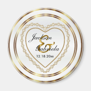 Gold & White Wedding / Jubiläumsgedanken Magnet