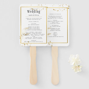 GOLD White Wedding Program Fächer