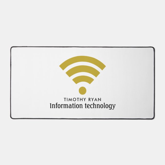 Gold Wi-Fi-Logo, Informationstechnologie, Computer Schreibtischunterlage (Vorderseite)