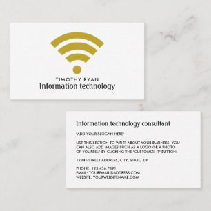 Gold Wi-Fi-Logo, Informationstechnologie, Computer Visitenkarte