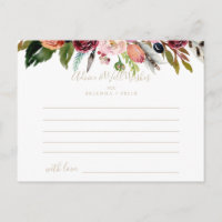 Gold Wild Feather Boho Tropical Floral Wedding