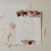 Gold Wild Feather Boho Tropical Wedding Breakfast