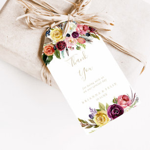 Gold Wild Feather Boho Tropical Wedding Vielen Dan Geschenkanhänger