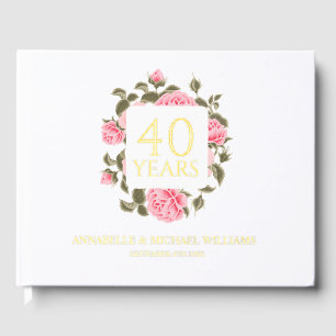 GOLD WILD ROSE BOUQUET 40. WEDDING JAVERSARY GÄSTEBUCH