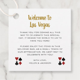 Gold Willkommen bei Las Vegas Begrüßungskorb Hochz Geschenkanhänger